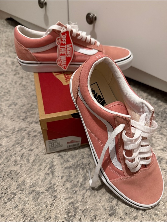 Vans Shoes - Vans Old Skool Pink and White Women's Sneakers